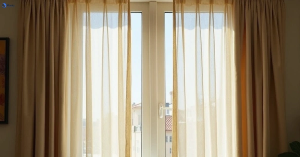 Dusty and dull curtains in annangrove-nsw before steam cleaning